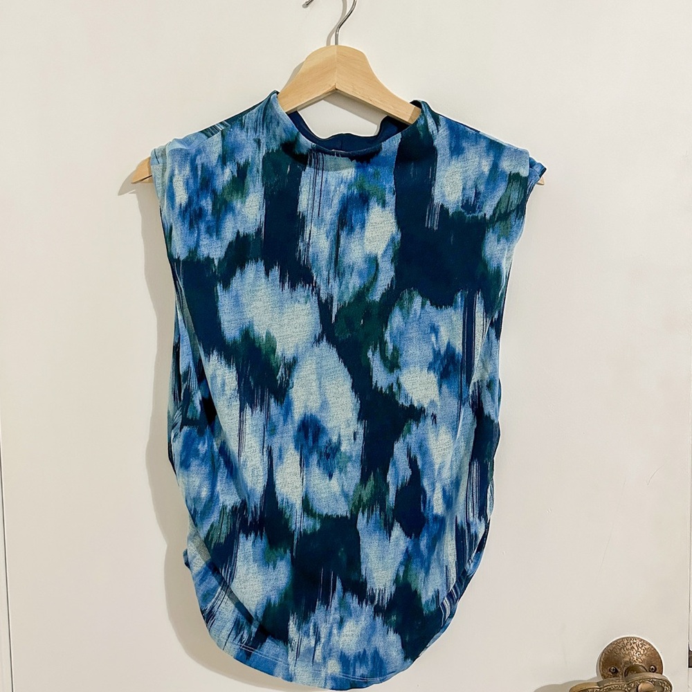 Abercrombie and Fitch ruched blue mock neck top size xl